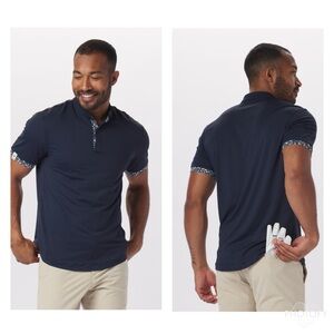 MANTRA Catalyst Polo Flora Contrast Navy Blue Mantra Collar Performance Golf XL